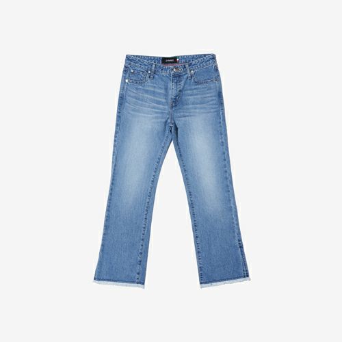 G-FRANCOのレディースジーンズ、STRAIGHT SLIT（ストレートスリット）Light Blue（ライトブルー）の正面からの全体図