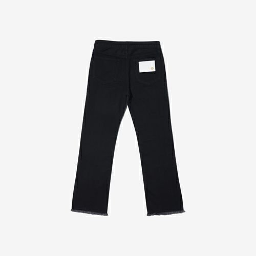 G-FRANCOのレディースジーンズ、STRAIGHT SLIT（ストレートスリット）Black（ブラック）の背面からの全体図