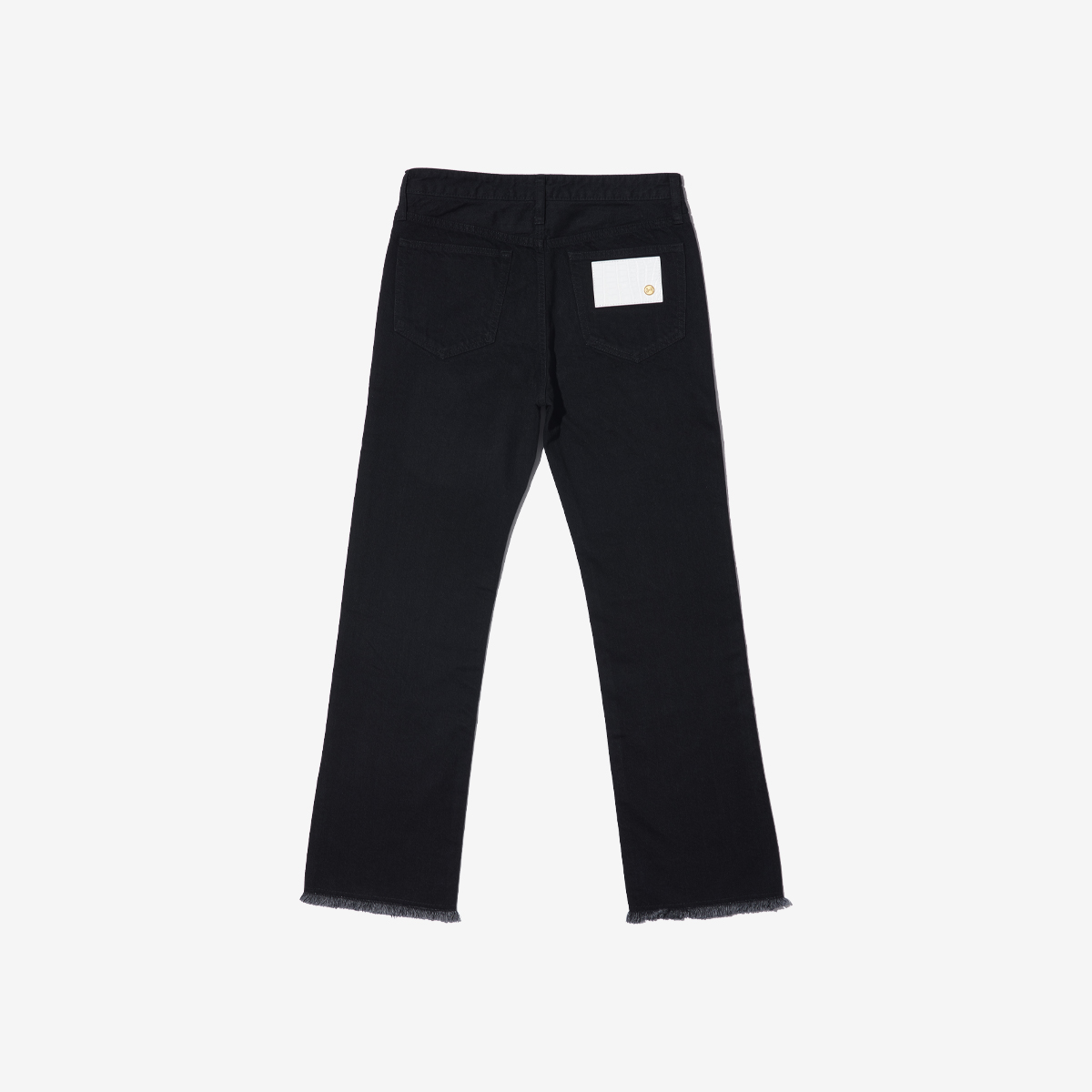 G-FRANCOのレディースジーンズ、STRAIGHT SLIT（ストレートスリット）Black（ブラック）の背面からの全体図