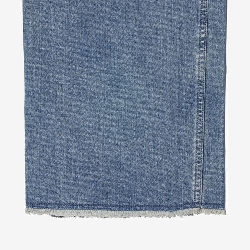 G-FRANCOのレディースジーンズ、WIDE FIT（ワイドフィット）Light Blue（ライトブルー）の裾