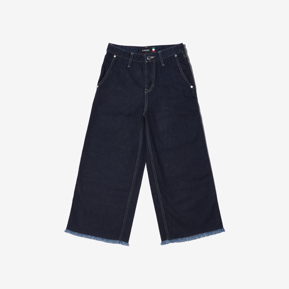 G-FRANCOのレディースジーンズ、WIDE FIT（ワイドフィット）Indigo（インディゴ）の正面からの全体図