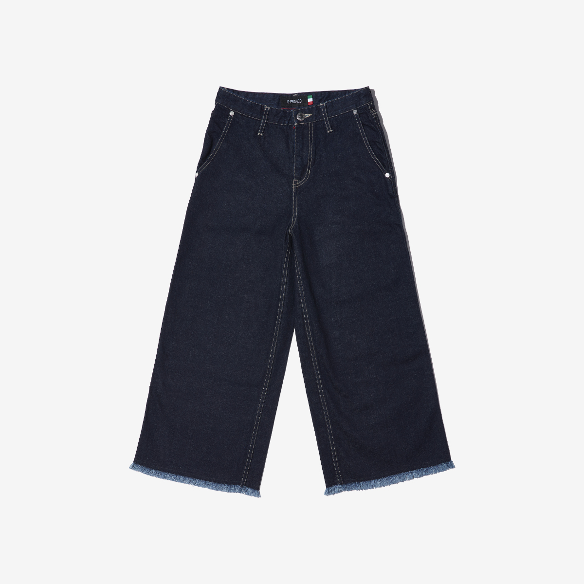 G-FRANCOのレディースジーンズ、WIDE FIT（ワイドフィット）Indigo（インディゴ）の正面からの全体図
