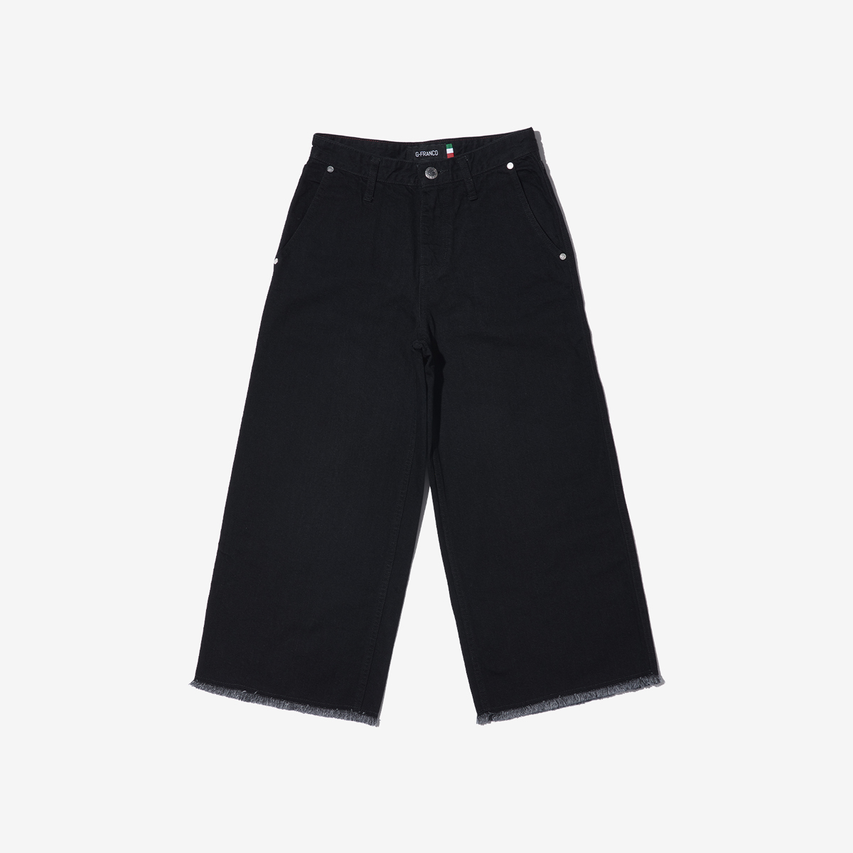 G-FRANCOのレディースジーンズ、WIDE FIT（ワイドフィット）Black（ブラック）の正面からの全体図