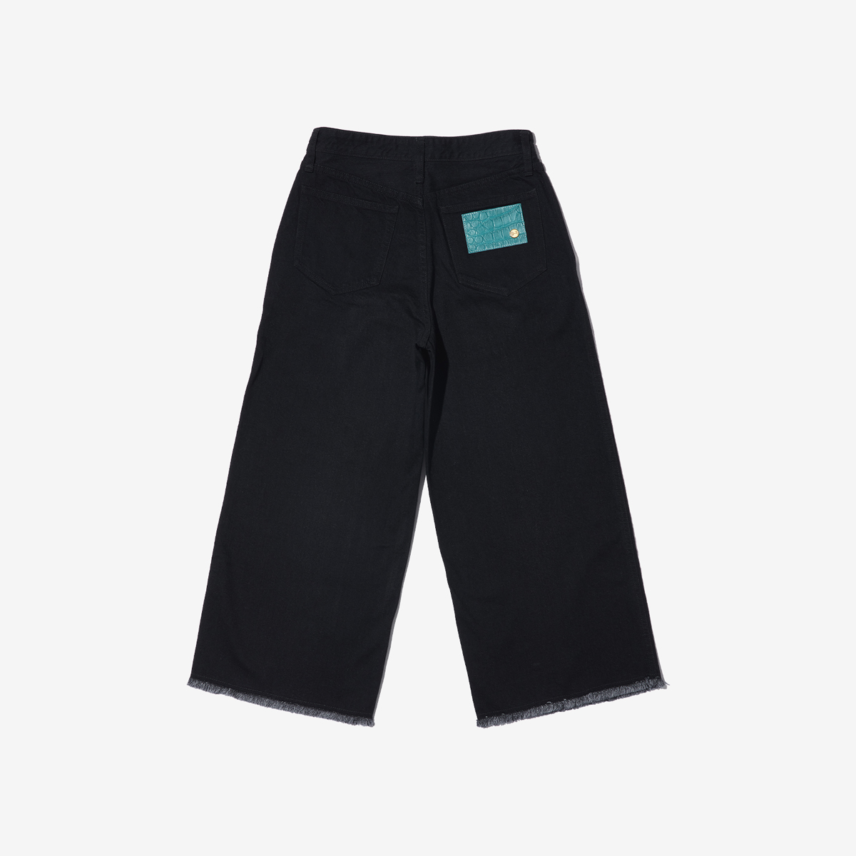 G-FRANCOのレディースジーンズ、WIDE FIT（ワイドフィット）Black（ブラック）の背面からの全体図