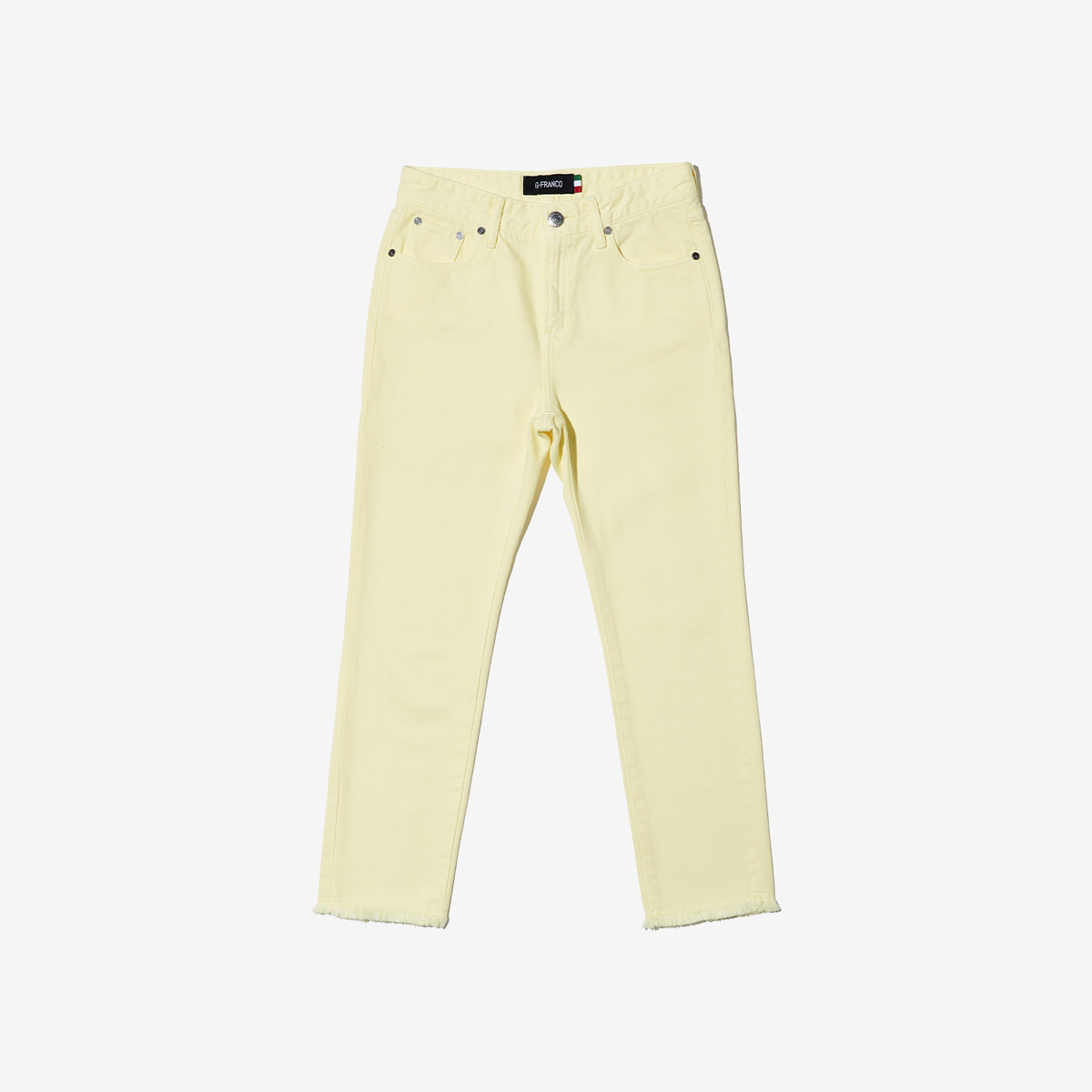 G-FRANCOのレディースジーンズ、COLOR DENIM（カラーデニム）Yellow（イエロー）の正面からの全体図