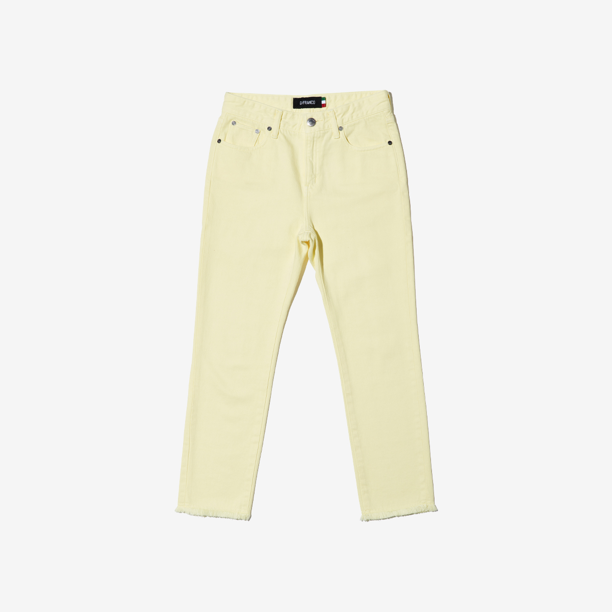 G-FRANCOのレディースジーンズ、COLOR DENIM（カラーデニム）Yellow（イエロー）の正面からの全体図
