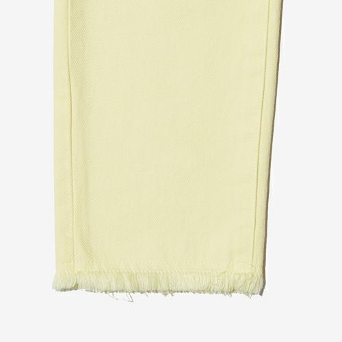 G-FRANCOのレディースジーンズ、COLOR DENIM（カラーデニム）Yellow（イエロー）の裾