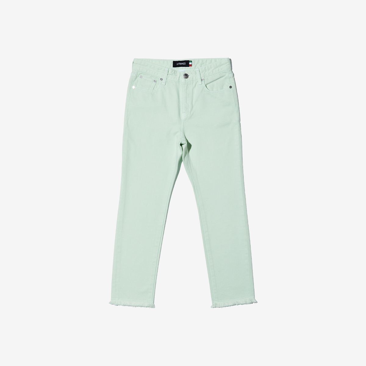 G-FRANCOのレディースジーンズ、COLOR DENIM（カラーデニム）Mint（ミント）の正面からの全体図