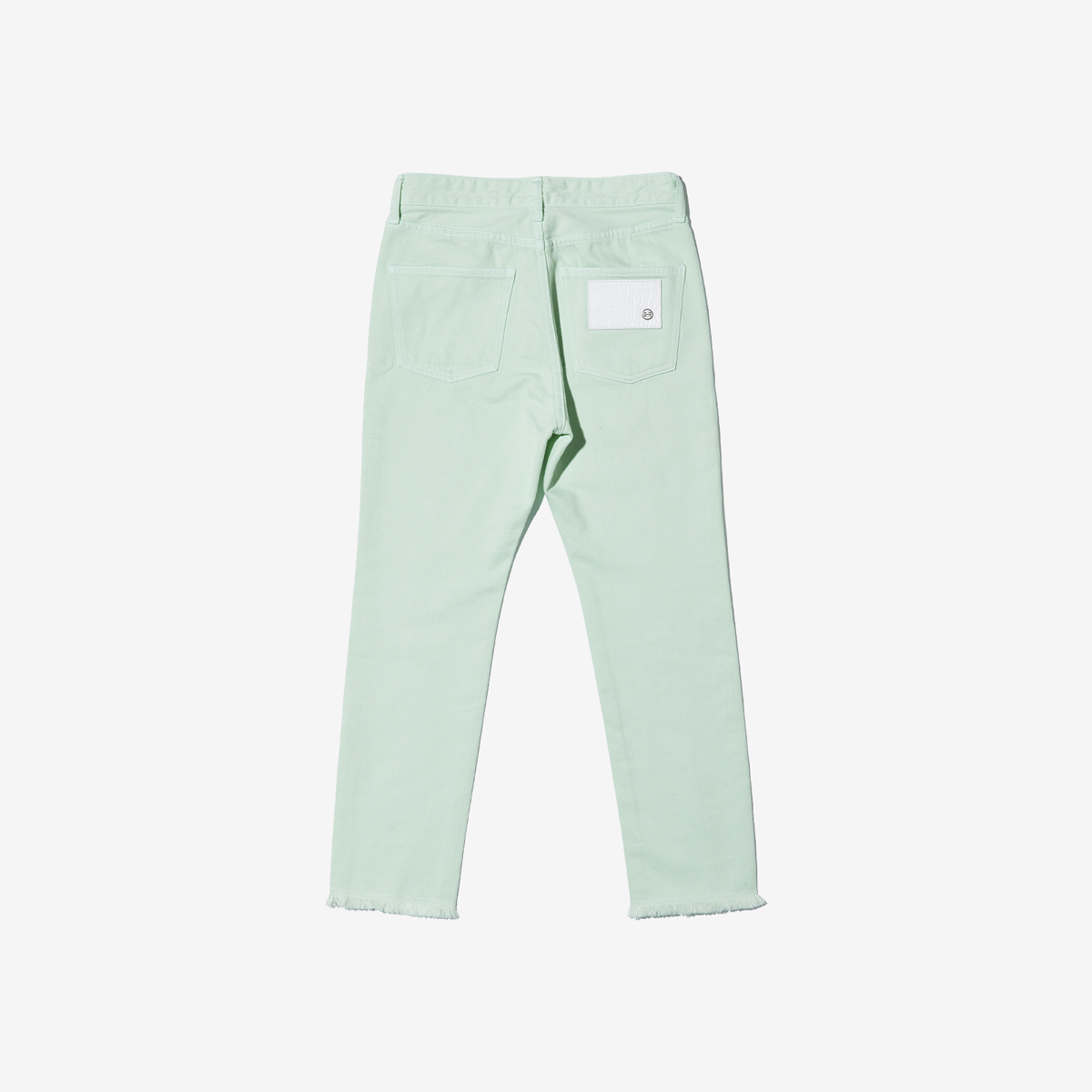 G-FRANCOのレディースジーンズ、COLOR DENIM（カラーデニム）Mint（ミント）の背面からの全体図