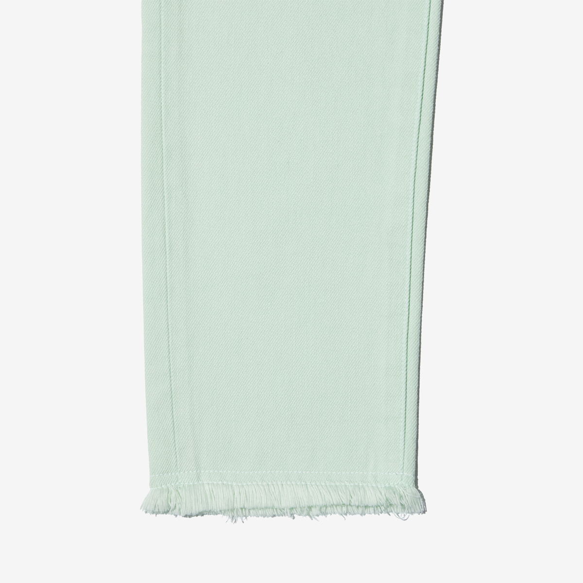 G-FRANCOのレディースジーンズ、COLOR DENIM（カラーデニム）Mint（ミント）の裾
