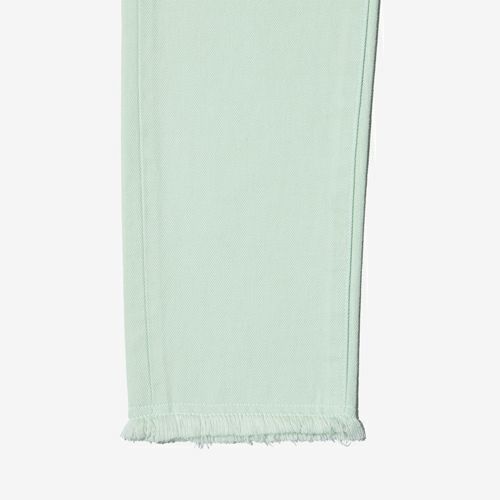 G-FRANCOのレディースジーンズ、COLOR DENIM（カラーデニム）Mint（ミント）の裾