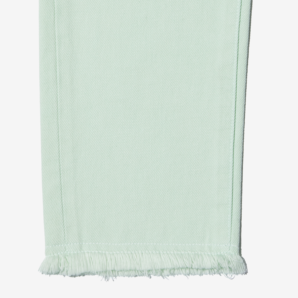 G-FRANCOのレディースジーンズ、COLOR DENIM（カラーデニム）Mint（ミント）の裾