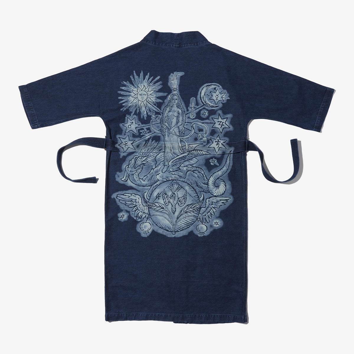 G-FRANCOのレディースデニムジャケット、FLORA（フローラ）Indigo（インディゴ）の背面からの全体図