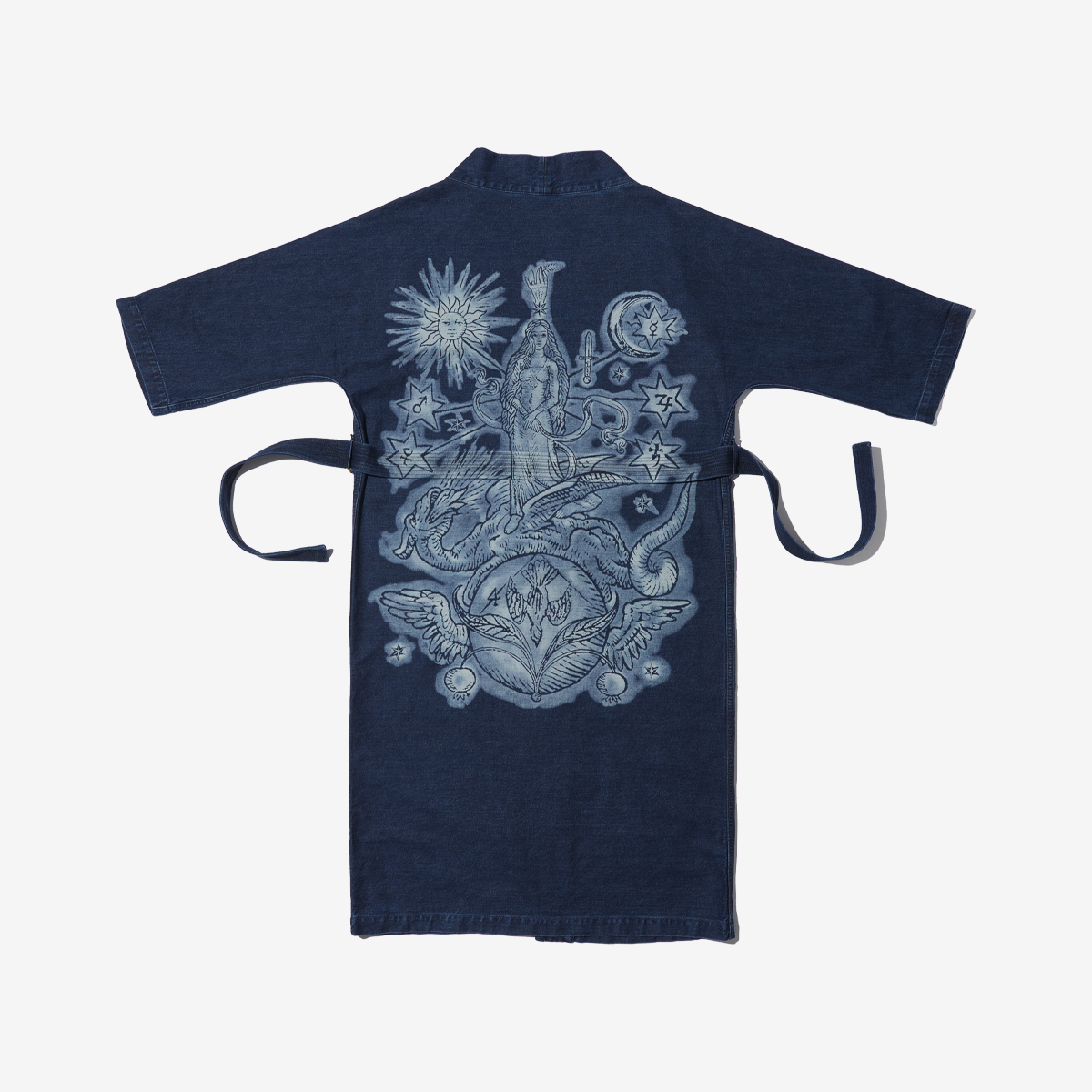 G-FRANCOのレディースデニムジャケット、FLORA（フローラ）Indigo（インディゴ）の背面からの全体図