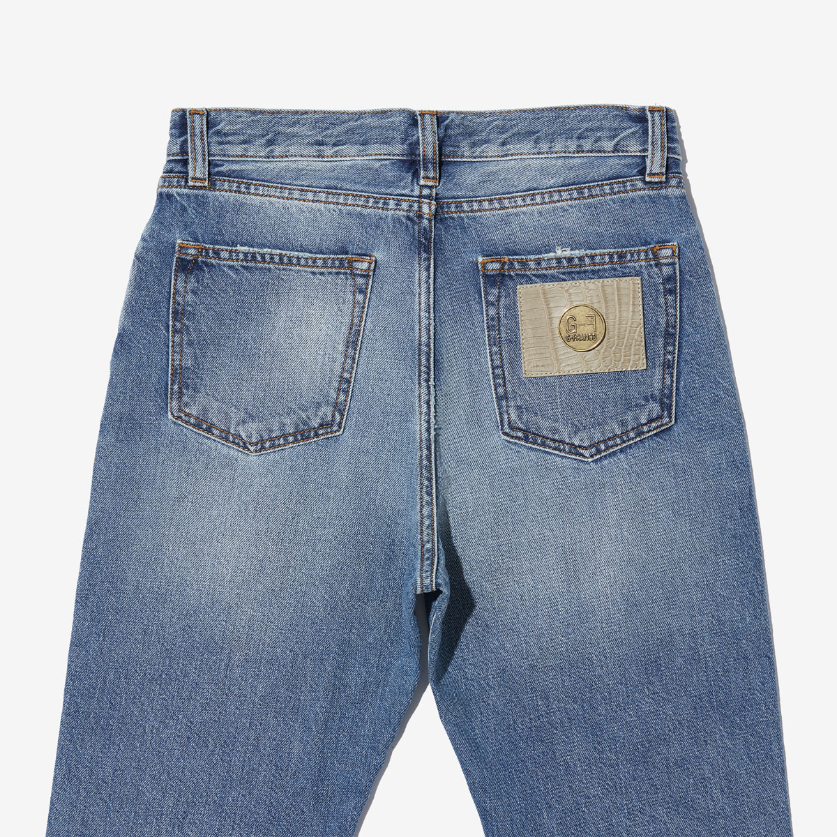 G-FRANCOのレディースジーンズ、VENERE（ヴェネレ）Light Blue（ライトブルー）の背面からのアップ