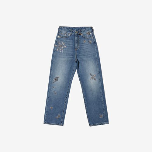 G-FRANCOのレディースジーンズ、GIUNONE EMB.（ジュノーネ）Light Blue（ライトブルー）の正面からの全体図