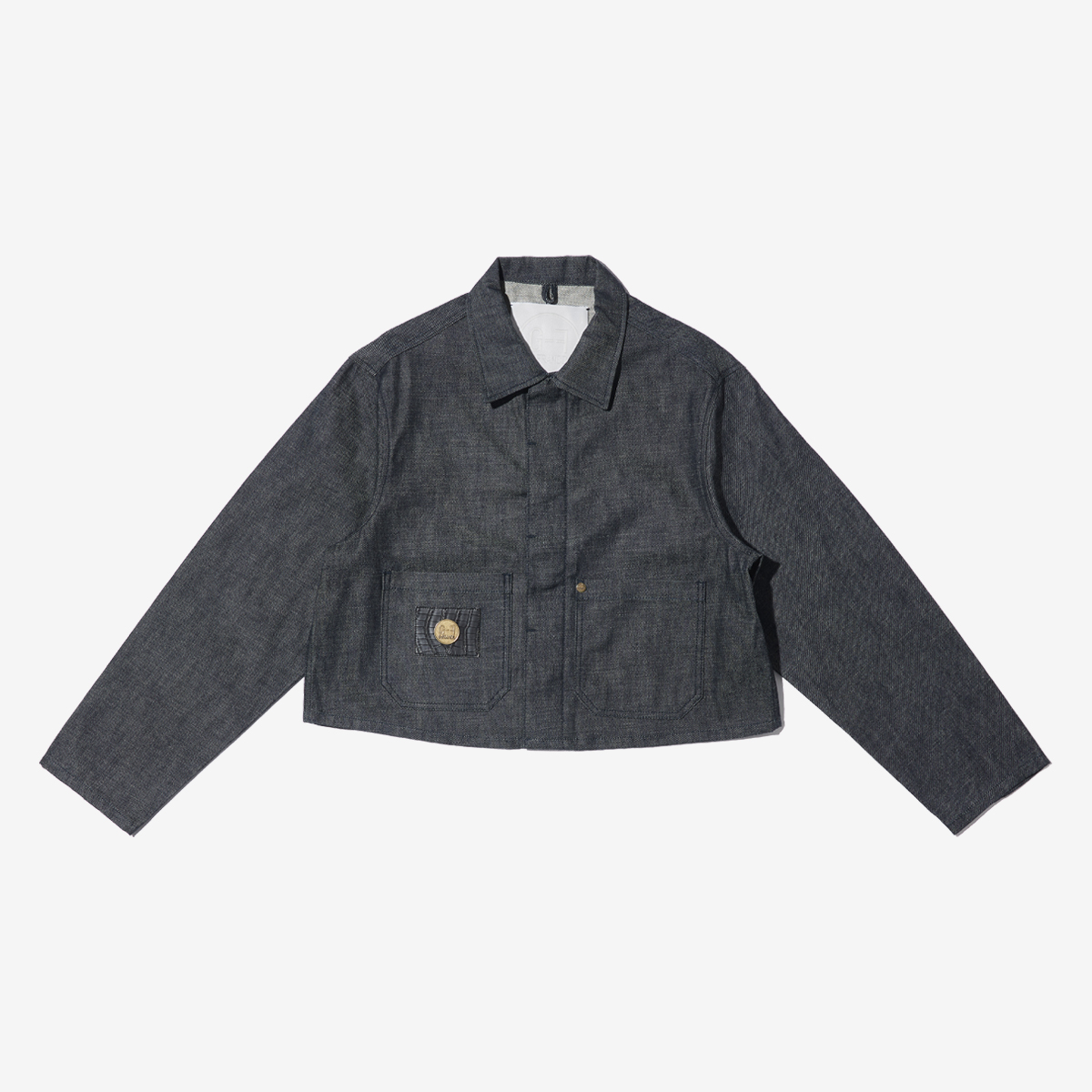 G-FRANCOのレディースデニムジャケット、CERERE（チェレーレ）Black（ブラック）の正面からの全体図