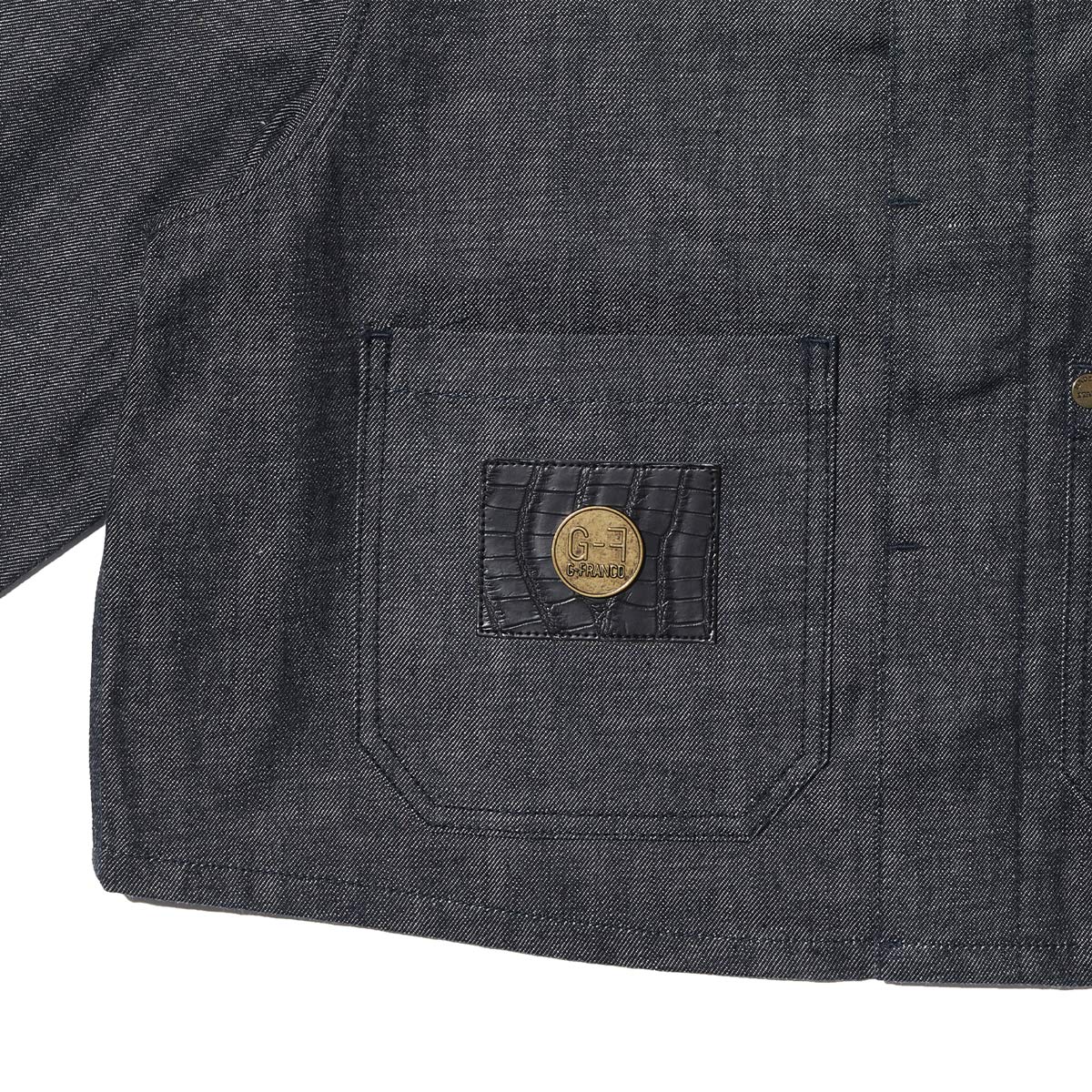 G-FRANCOのレディースデニムジャケット、CERERE（チェレーレ）Black（ブラック）のポケット周り
