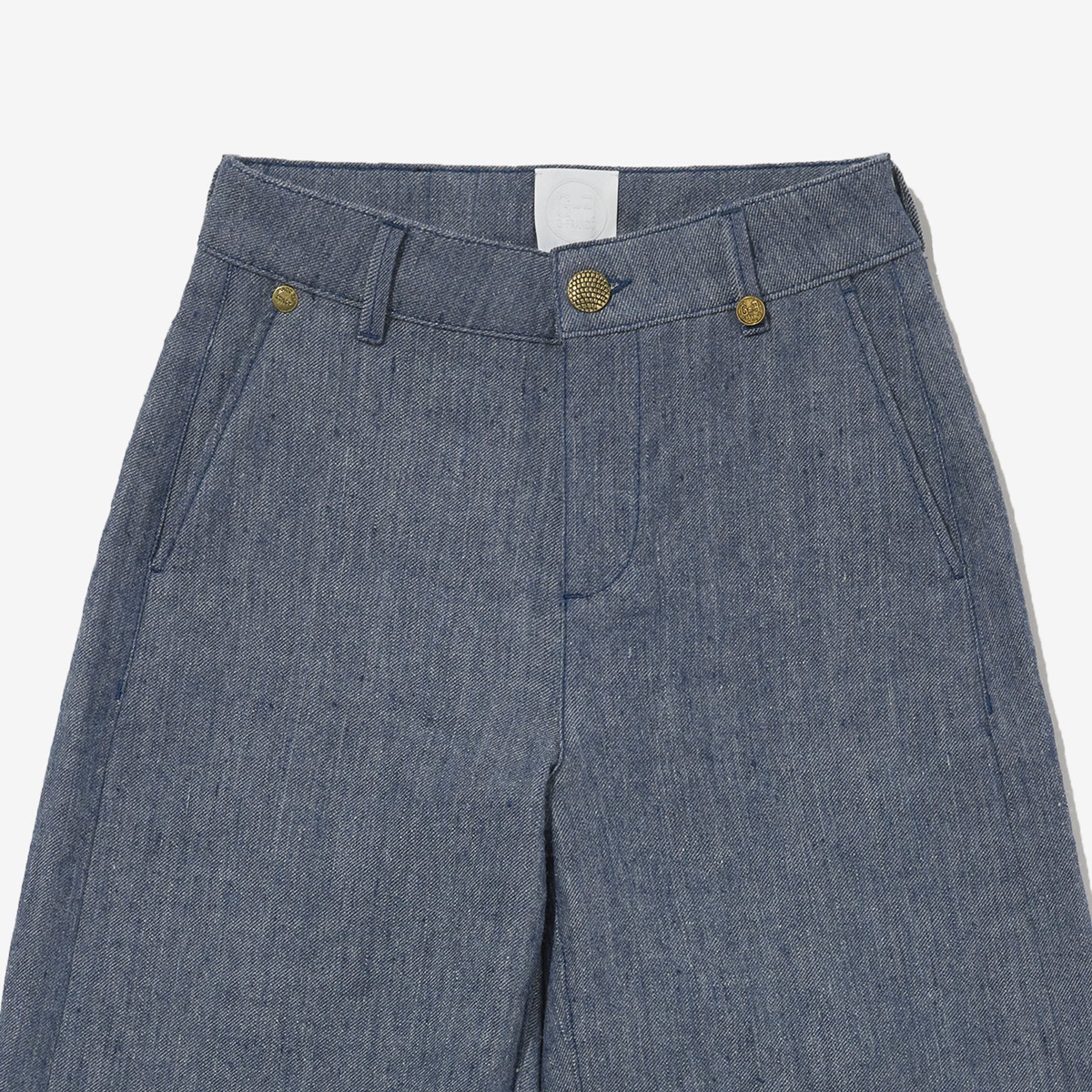 G-FRANCOのレディースジーンズ、NIKE（ニケ）Bologna Blue（ボローニャブルー）の正面からのアップ