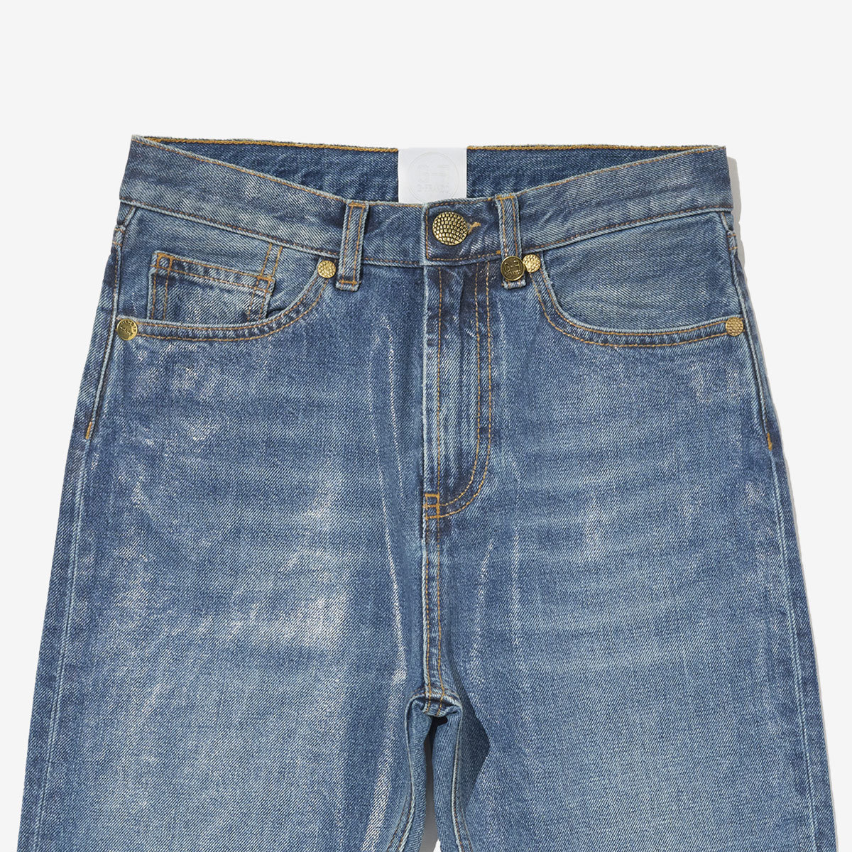 G-FRANCOのレディースジーンズ、VENERE（ヴェネレ）Florence Blue（フィレンツェブルー）の正面からのアップ