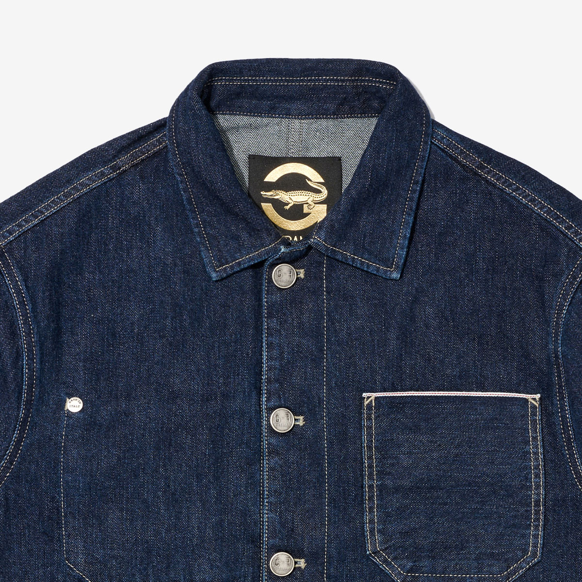 G-FRANCOのメンズデニムジャケット、正面アップの画像