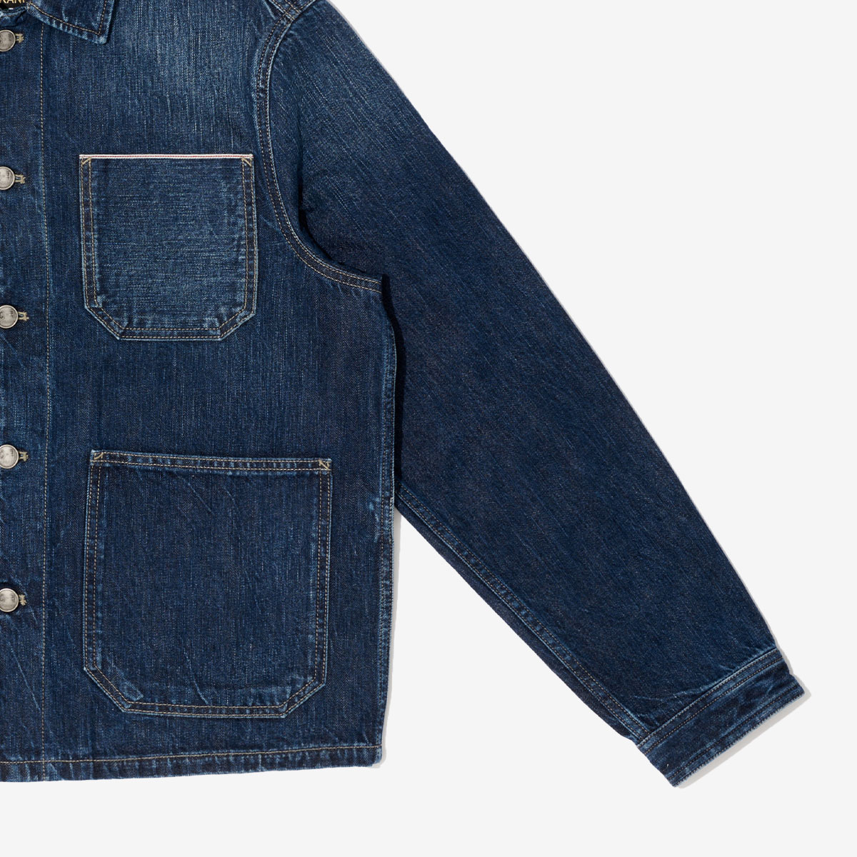 G-FRANCOのメンズデニムジャケット、袖・ポケット回りの画像