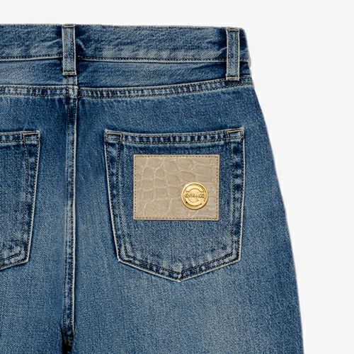 G-FRANCOのウィメンズデニムVENEREベネレの革タグの画像