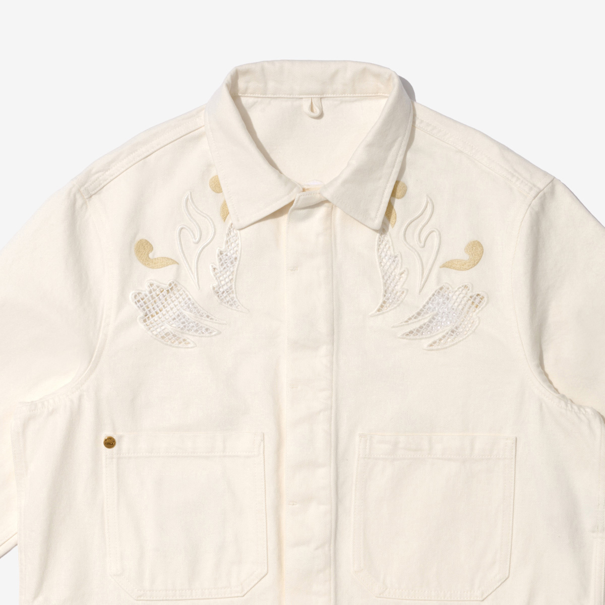 G-FRANCI ウィメンズデニムジャケット。正面アップの画像