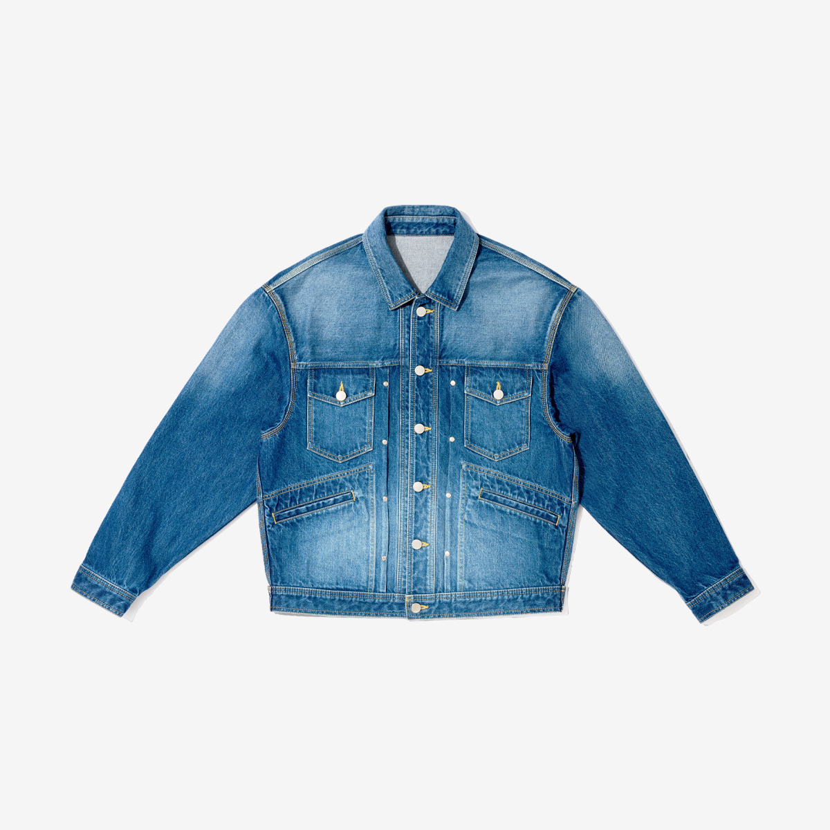 G-FRANCOのメンズデニムジャケットタックジャケットナミの正面からの画像